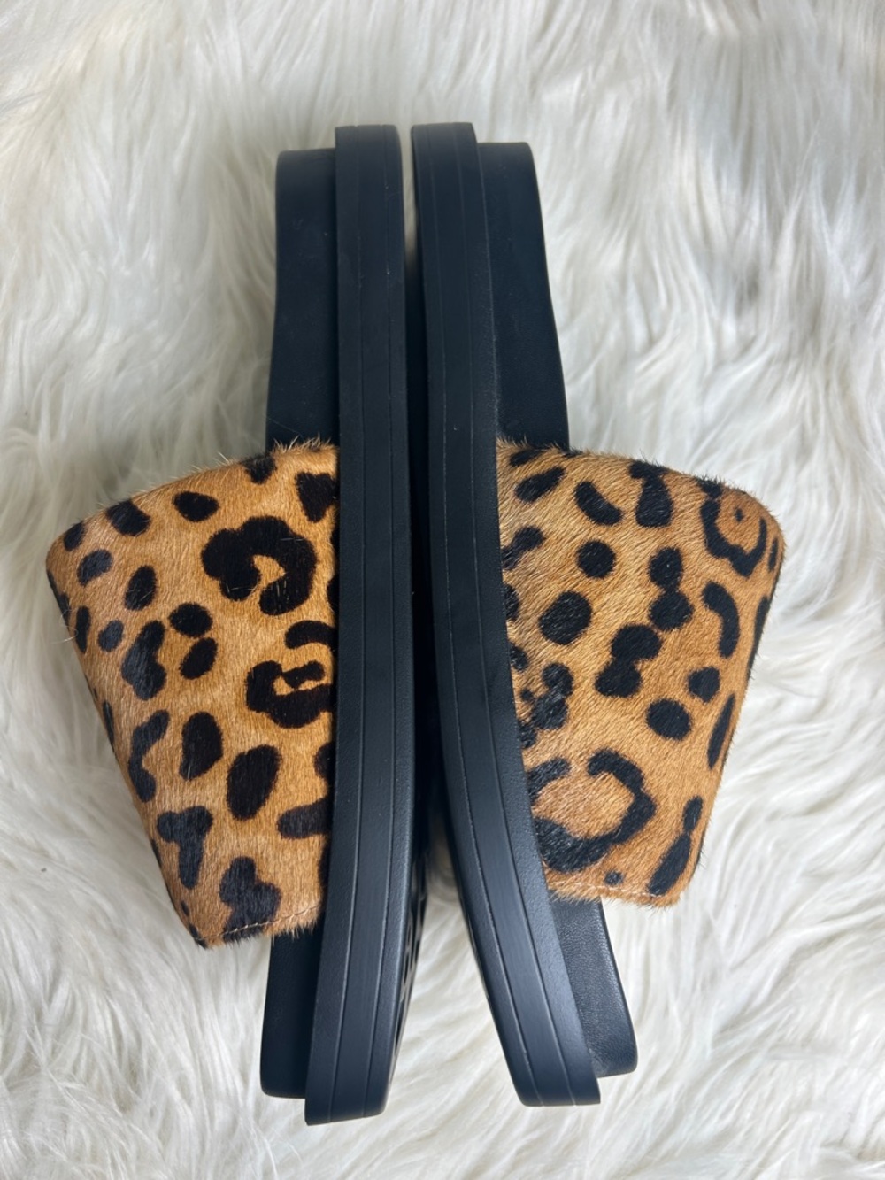 AEROSOLES Leopard Print Calf Hair Slide Sandals Women's Size 9 - Picture 6 of 12